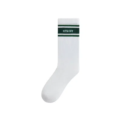 Pre-owned Kith Ivy For Wilson Stripe Logo Crew Socks 'white' | Men's Size L