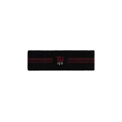 Pre-owned Kith Ivy For Wilson Terry Stripe Headband 'black' | Men's Size Onesize