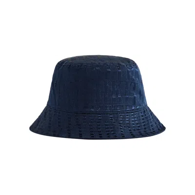 Pre-owned Kith Jacquard Faille Dawson Bucket Hat 'nocturnal' | Blue | Men's Size Onesize