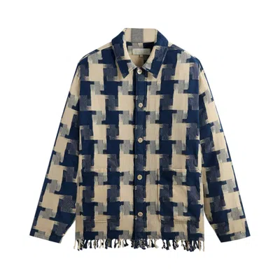 Pre-owned Kith Jumbo Houndstooth Overshirt 'cyanotype' | Multi-color | Men's Size S