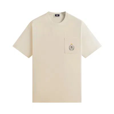 Pre-owned Kith K&k Crest Pocket Tee 'sandrift' | Cream | Men's Size L In White