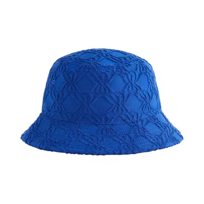 Pre-owned Kith K&k Crest Towel Terry Dawson Bucket Hat 'current' | Blue | Men's Size Onesize