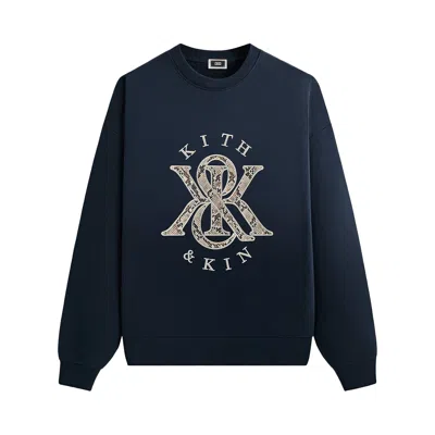 Pre-owned Kith K&k Python Nelson Crewneck 'nocturnal' | Blue | Men's Size M