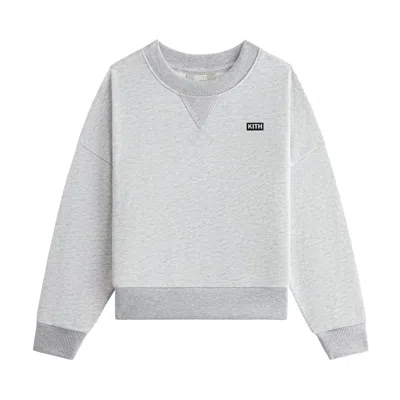 Pre-owned Kith Kids Long-sleeve Nelson Crewneck 'light Heather Grey' | Kid's Size Xs
