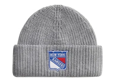 Pre-owned Kith Kids X 47 For The New York Rangers Brand Mia Beanie In Light Heather Grey