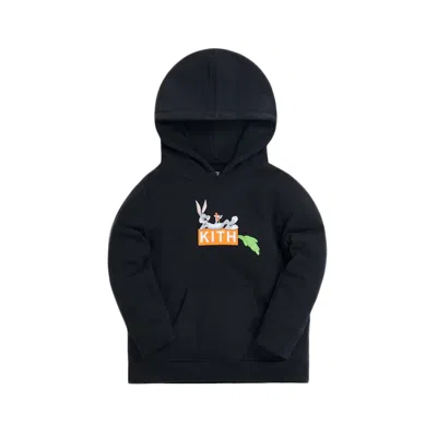 Pre-owned Kith Kids X Looney Tunes Bugs Classic Logo Hoodie In Black