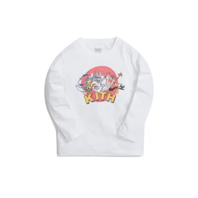 Pre-owned Kith Kids X Looney Tunes Long Sleeve Tee Shirt In White
