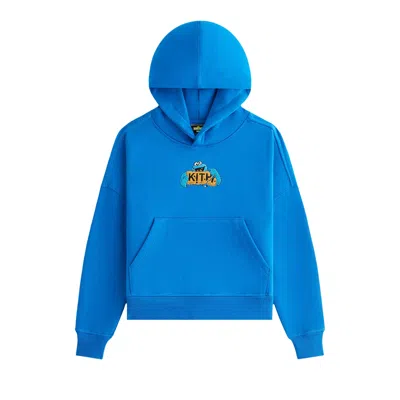 Pre-owned Kith Kids X Sesame Street Cookie Monster Nelson Hoodie 'voyage' | Blue | Kid's Size Xs
