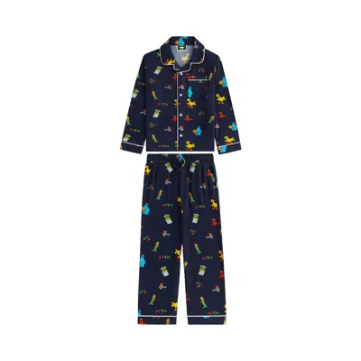 Pre-owned Kith Kids X Sesame Street Pajama Set 'nocturnal' | Blue | Kid's Size Xs