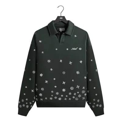 Kith Mas 2025 Snowflakes Nelson Rugby Pullover 'stadium' In Green
