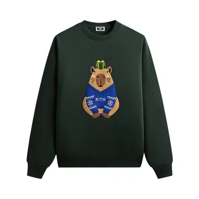 Pre-owned Kith Mas Capybara Nelson Crewneck 'stadium' | Green | Men's Size Xxl