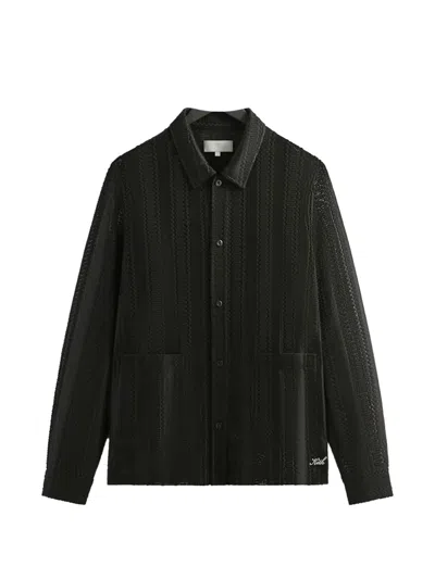 Kith Ladder Lace Collared Shirt Jacket In Black