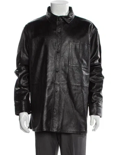 Pre-owned Kith Lambskin Paisley Print Moto Jacket In Black