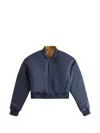 Kith Landry Cropped Bomber Jacket In Blue