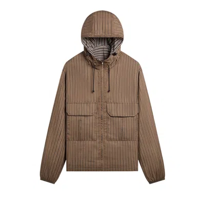 Pre-owned Kith Layered Stripe Raj Jacket 'gobi' | Brown | Men's Size S