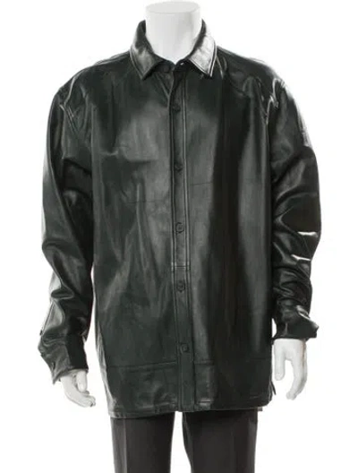 Pre-owned Kith Leather Jacket In Green