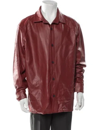 Pre-owned Kith Leather Jacket In Red