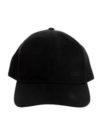 Pre-owned Kith Leather Trim Baseball Cap In Black
