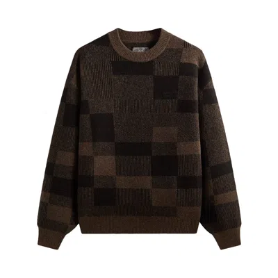 Pre-owned Kith Lewis Check Sweater 'kindling' | Brown | Men's Size Xl