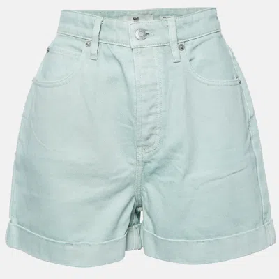 Pre-owned Kith Light Green Denim Diana Cuffed Shorts S