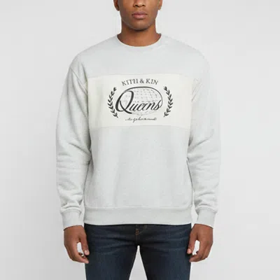 Pre-owned Kith Light Grey Knit Nelson Rugby Crew Neck Sweatshirt S In Gray