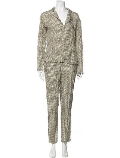 Pre-owned Kith Linen Patterned Pant Set In Green