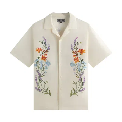 Pre-owned Kith Linen Thompson Camp Collar Shirt 'sandrift' | Cream | Men's Size Xs In White
