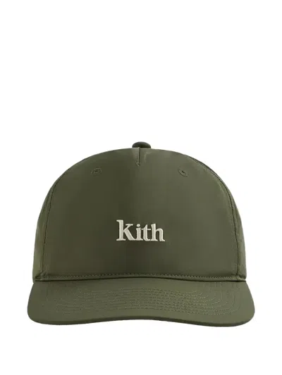 Kith Logo-embroidered Cap In Green