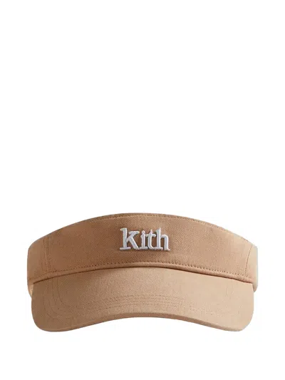 Kith Logo-embroidered Visor In Brown