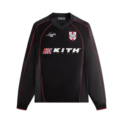Pre-owned Kith London Long Sleeve Agu Soccer Jersey 'black' | Men's Size S