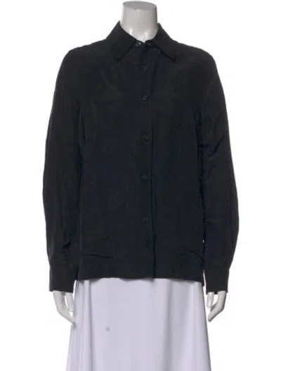 Pre-owned Kith Long Sleeve Button-up Top In Black