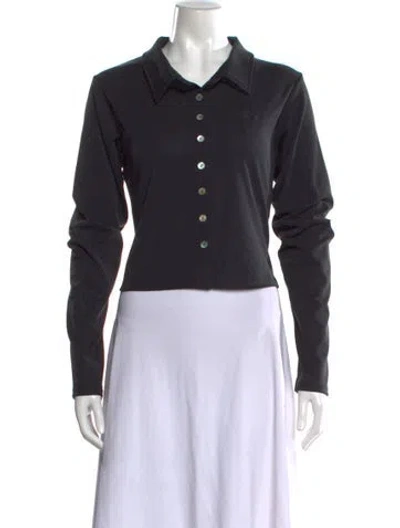Pre-owned Kith Long Sleeve Button-up Top In Black