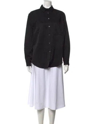 Pre-owned Kith Long Sleeve Button-up Top In Black