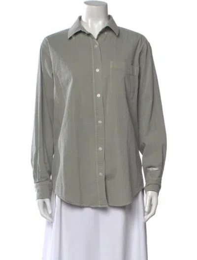Pre-owned Kith Long Sleeve Button-up Top In Grey