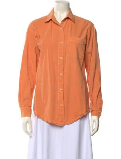 Pre-owned Kith Long Sleeve Button-up Top In Orange