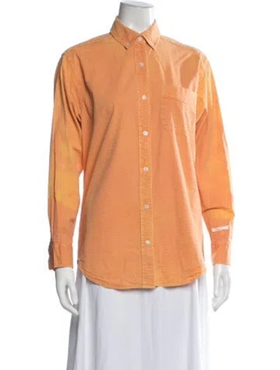 Pre-owned Kith Long Sleeve Button-up Top In Orange