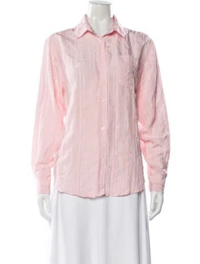 Pre-owned Kith Long Sleeve Button-up Top In Pink