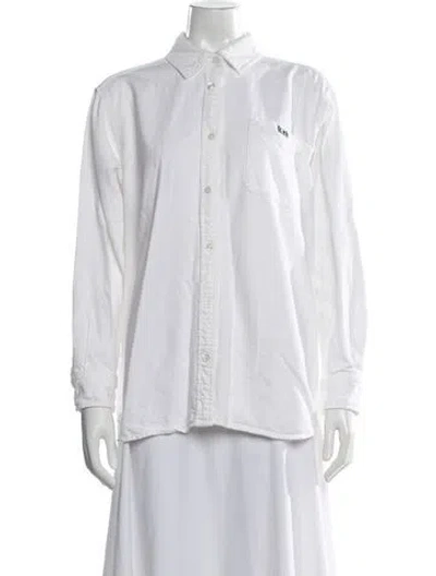 Pre-owned Kith Long Sleeve Button-up Top In White