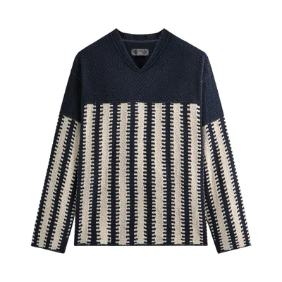 Pre-owned Kith Long-sleeve Crochet Malik Jersey 'nocturnal' | Blue | Men's Size Xxl