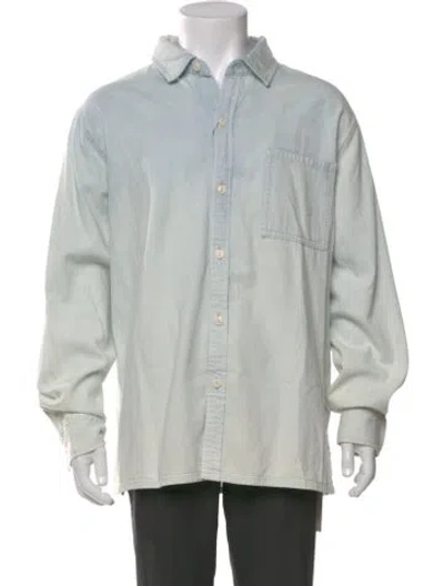 Pre-owned Kith Long Sleeve Denim Shirt In Blue