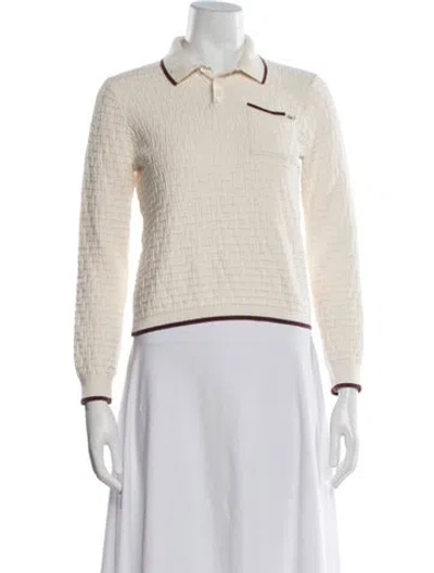 Pre-owned Kith Long Sleeve Polo In Neutrals