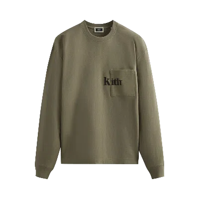 Pre-owned Kith Long-sleeve Quinn Tee 'palomino' In Green