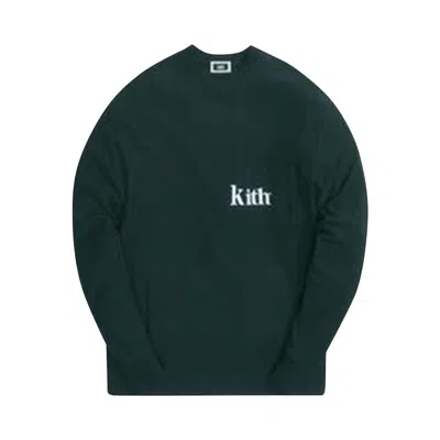 Pre-owned Kith Long-sleeve Quinn Tee 'stadium' In Green