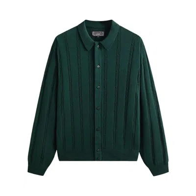 Pre-owned Kith Long-sleeve Tilden Button Up 'stadium' | Green | Men's Size S