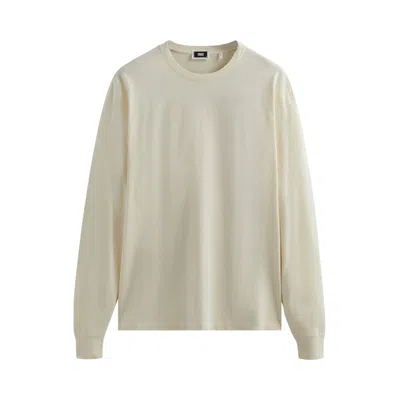 Pre-owned Kith Long-sleeve Vintage Wash Tee 'sandrift' | Cream | Men's Size Xxl In White