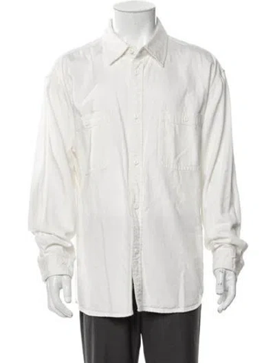 Pre-owned Kith Long Sleeve Western Shirt In White