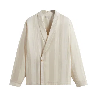 Pre-owned Kith Long-sleeve Thompson Crossover Shirt 'hallow' | Cream | Men's Size S In White