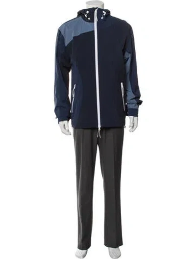 Pre-owned Kith Madison Track Colorblock Pattern Parka In Blue