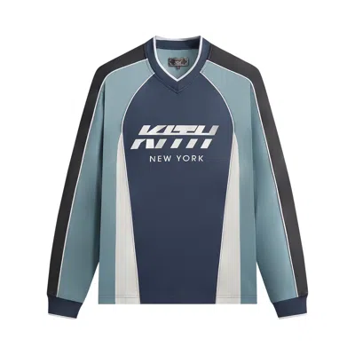 Pre-owned Kith Malik Long Sleeve Mesh Jersey 'nocturnal' | Blue | Men's Size M