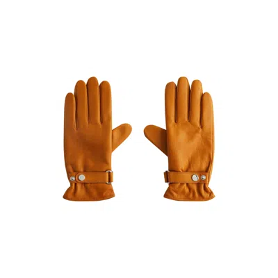 Pre-owned Kith Manhattan Leather Gloves 'desert' | Orange | Men's Size Onesize